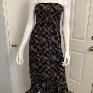 Tube long dress printed